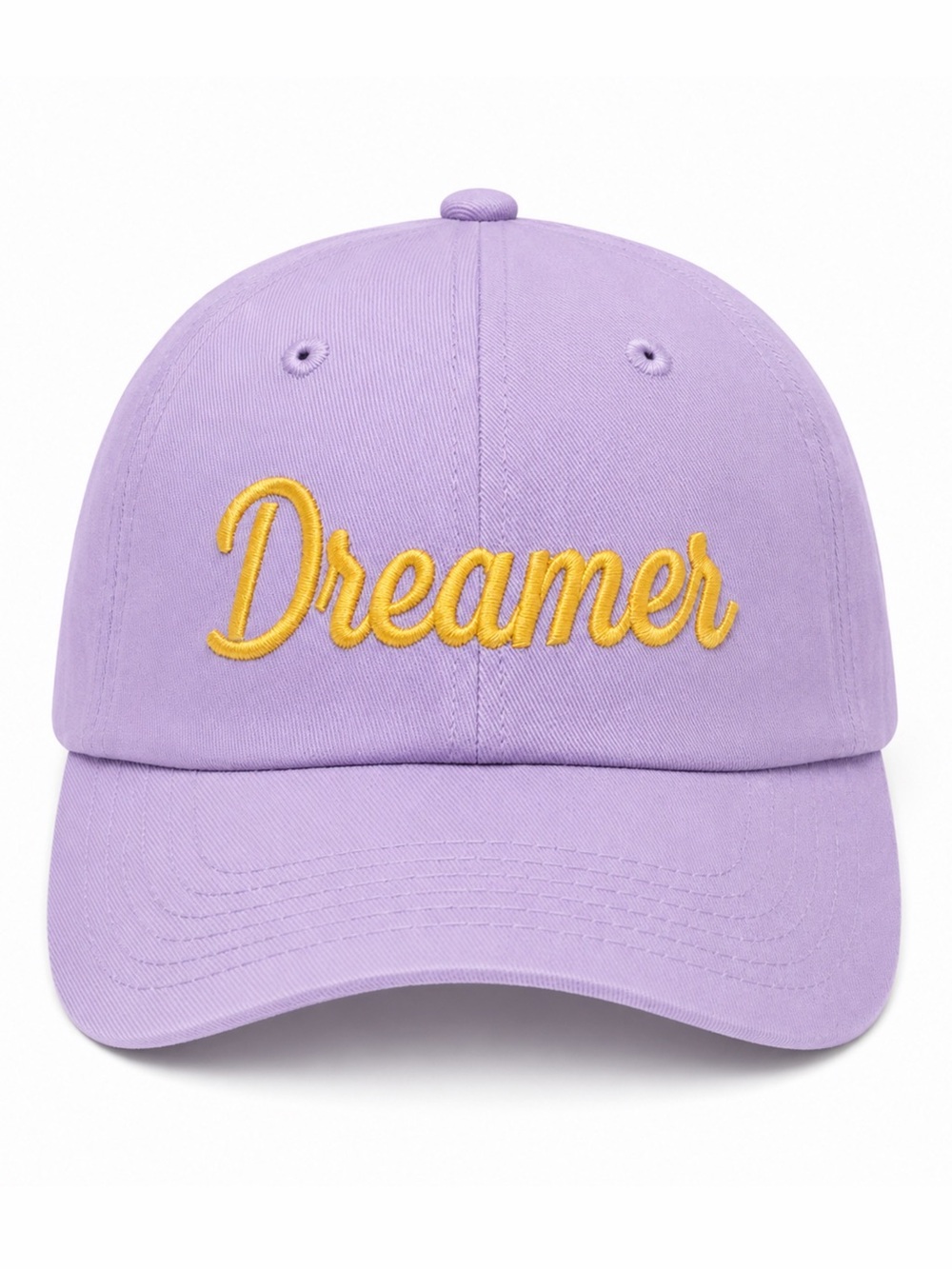 ✨ Dreamer Lavender Mom Hat Adjustable Strap Embroidered Script Baseball Cap Gift